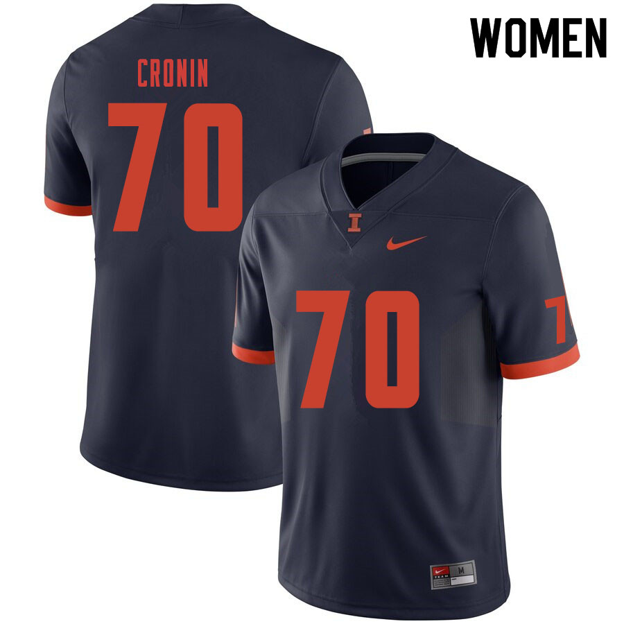Women #70 Thomas Cronin Illinois Fighting Illini College Football Jerseys Sale-Navy